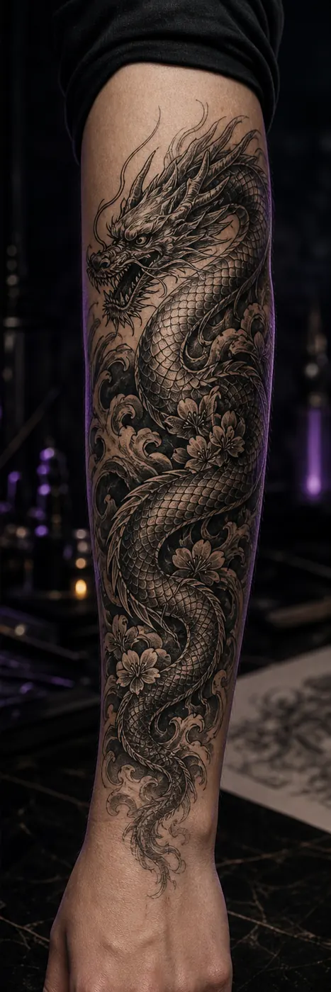 Realistic tattoo preview after
