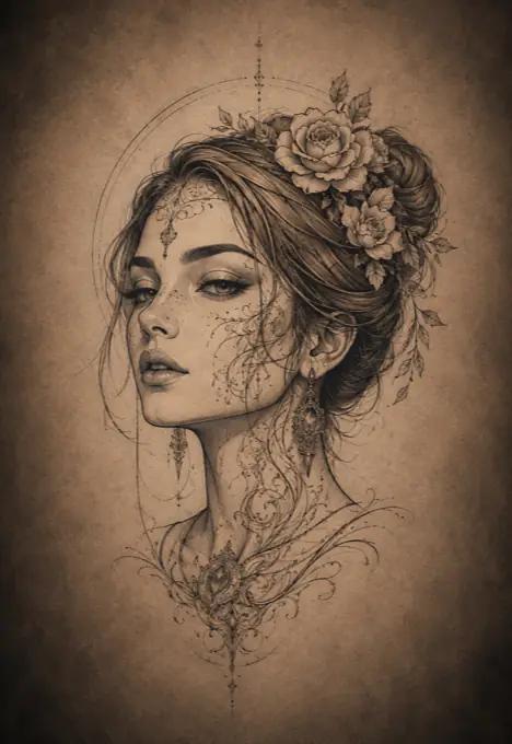 Rose tattoo variation